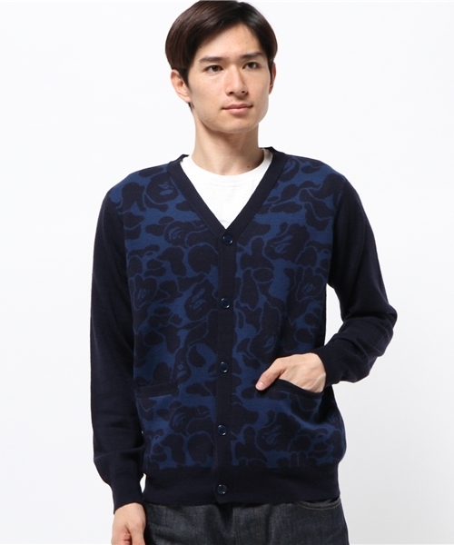 Mr. BATHING APE(ミスターベイシングエイプ)の「SOLID ABC KNIT CARDIGAN(カーディガン/ボレロ・メンズ・ネイビー/グレー・SMALL/MEDIUM/LARGE)」の1枚目の写真