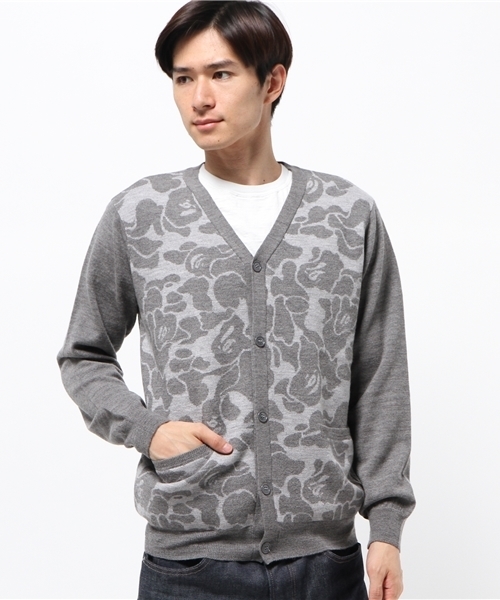 Mr. BATHING APE(ミスターベイシングエイプ)の「SOLID ABC KNIT CARDIGAN(カーディガン/ボレロ・メンズ・ネイビー/グレー・SMALL/MEDIUM/LARGE)」の2枚目の写真