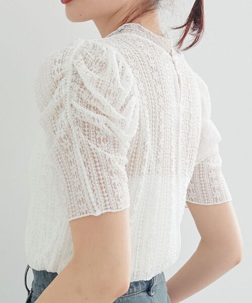 MAJESTIC LEGON（マジェスティックレゴン）の「パワショルレーストップス（Tシャツ/カットソー・レディース・オフホワイト/アイボリー・MEDIUM）」の2枚目の写真