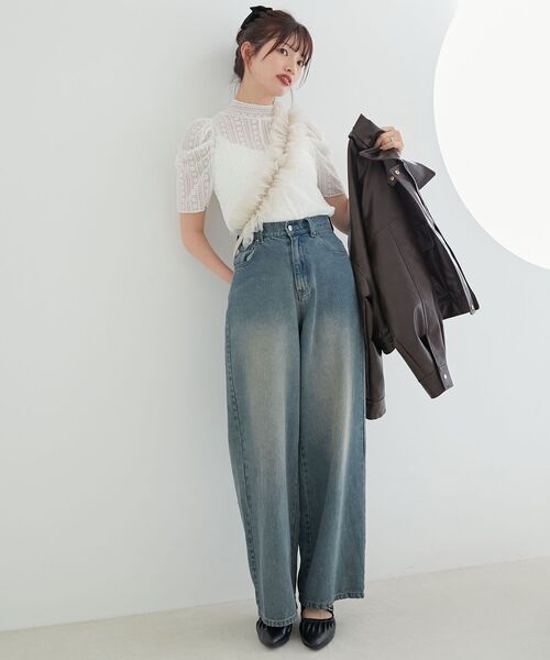 MAJESTIC LEGON（マジェスティックレゴン）の「パワショルレーストップス（Tシャツ/カットソー・レディース・オフホワイト/アイボリー・MEDIUM）」の14枚目の写真