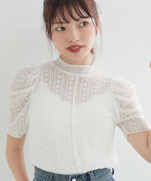 MAJESTIC LEGON（マジェスティックレゴン）の「パワショルレーストップス（Tシャツ/カットソー・レディース・オフホワイト/アイボリー・MEDIUM）」の18枚目の写真