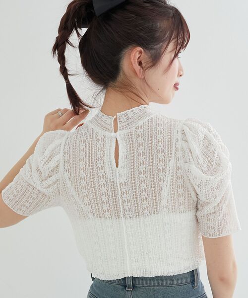 MAJESTIC LEGON（マジェスティックレゴン）の「パワショルレーストップス（Tシャツ/カットソー・レディース・オフホワイト/アイボリー・MEDIUM）」の20枚目の写真