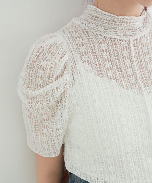 MAJESTIC LEGON（マジェスティックレゴン）の「パワショルレーストップス（Tシャツ/カットソー・レディース・オフホワイト/アイボリー・MEDIUM）」の3枚目の写真