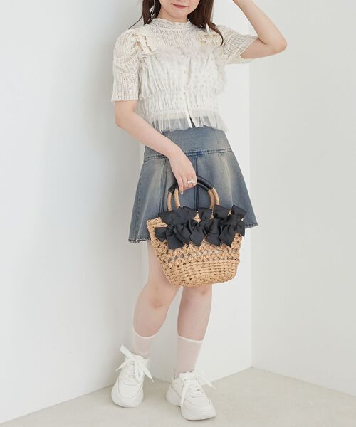 MAJESTIC LEGON（マジェスティックレゴン）の「パワショルレーストップス（Tシャツ/カットソー・レディース・オフホワイト/アイボリー・MEDIUM）」の4枚目の写真