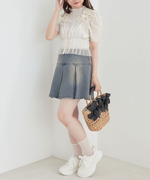 MAJESTIC LEGON（マジェスティックレゴン）の「パワショルレーストップス（Tシャツ/カットソー・レディース・オフホワイト/アイボリー・MEDIUM）」の5枚目の写真