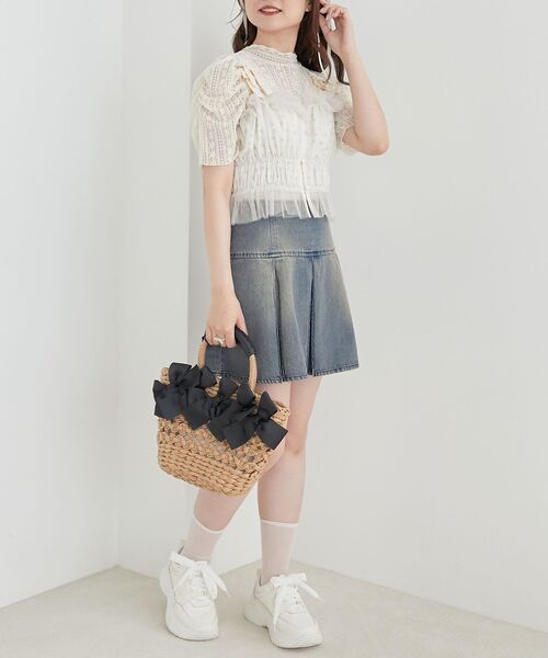 MAJESTIC LEGON（マジェスティックレゴン）の「パワショルレーストップス（Tシャツ/カットソー・レディース・オフホワイト/アイボリー・MEDIUM）」の6枚目の写真