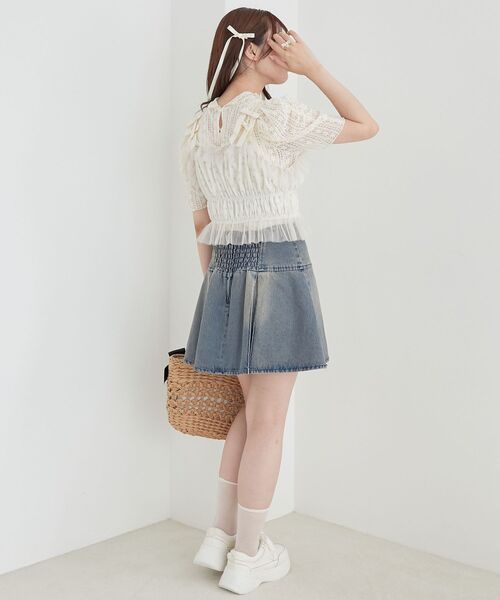 MAJESTIC LEGON（マジェスティックレゴン）の「パワショルレーストップス（Tシャツ/カットソー・レディース・オフホワイト/アイボリー・MEDIUM）」の7枚目の写真