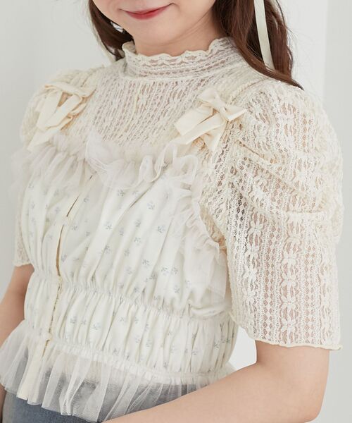 MAJESTIC LEGON（マジェスティックレゴン）の「パワショルレーストップス（Tシャツ/カットソー・レディース・オフホワイト/アイボリー・MEDIUM）」の9枚目の写真