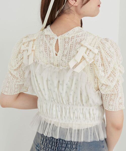 MAJESTIC LEGON（マジェスティックレゴン）の「パワショルレーストップス（Tシャツ/カットソー・レディース・オフホワイト/アイボリー・MEDIUM）」の10枚目の写真