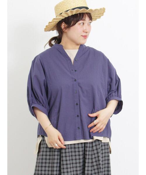Women's 半袖 スキッパー ポロシャツ Seersucker ビーチキス