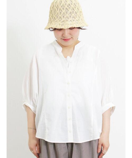 Samansa Mos2（サマンサ モスモス）の「切替スキッパーシャツ（シャツ/ブラウス・レディース・ブラック/ネイビー/ベージュ/オフホワイト・F）」の22枚目の写真