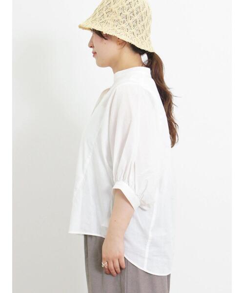 Samansa Mos2（サマンサ モスモス）の「切替スキッパーシャツ（シャツ/ブラウス・レディース・ブラック/ネイビー/ベージュ/オフホワイト・F）」の21枚目の写真