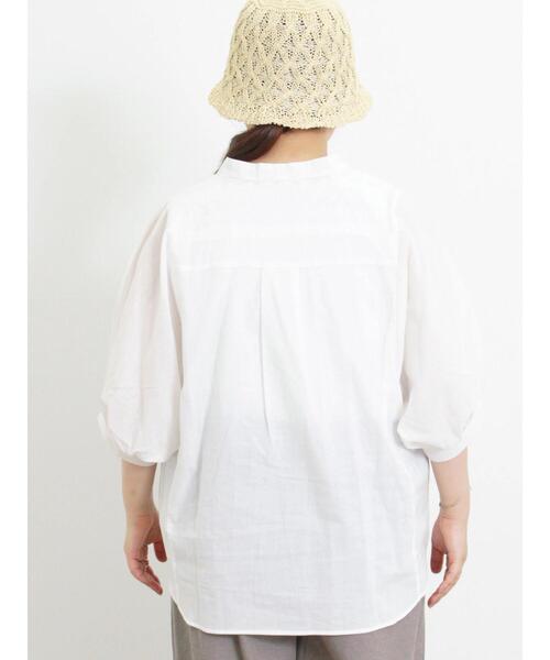 Samansa Mos2（サマンサ モスモス）の「切替スキッパーシャツ（シャツ/ブラウス・レディース・ブラック/ネイビー/ベージュ/オフホワイト・F）」の20枚目の写真