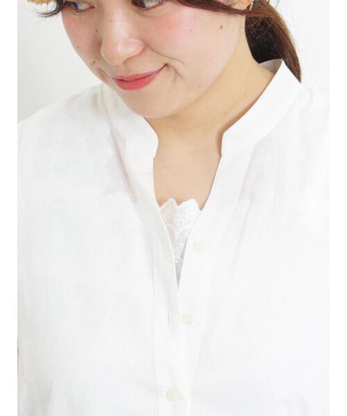 Samansa Mos2（サマンサ モスモス）の「切替スキッパーシャツ（シャツ/ブラウス・レディース・ブラック/ネイビー/ベージュ/オフホワイト・F）」の19枚目の写真