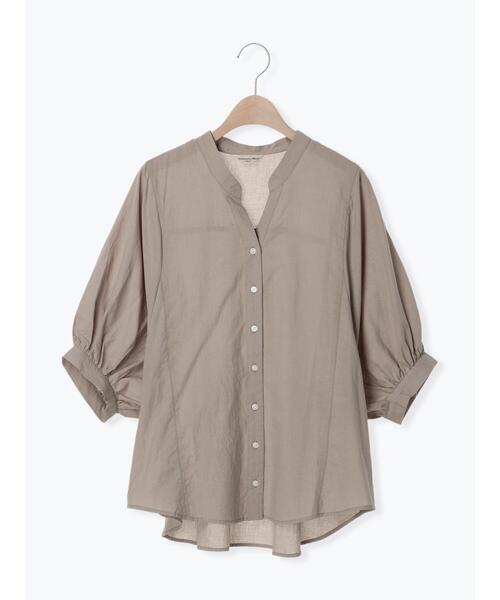 Samansa Mos2（サマンサ モスモス）の「切替スキッパーシャツ（シャツ/ブラウス・レディース・ブラック/ネイビー/ベージュ/オフホワイト・F）」の13枚目の写真