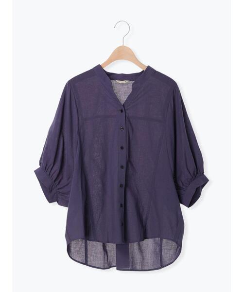 Samansa Mos2（サマンサ モスモス）の「切替スキッパーシャツ（シャツ/ブラウス・レディース・ブラック/ネイビー/ベージュ/オフホワイト・F）」の11枚目の写真