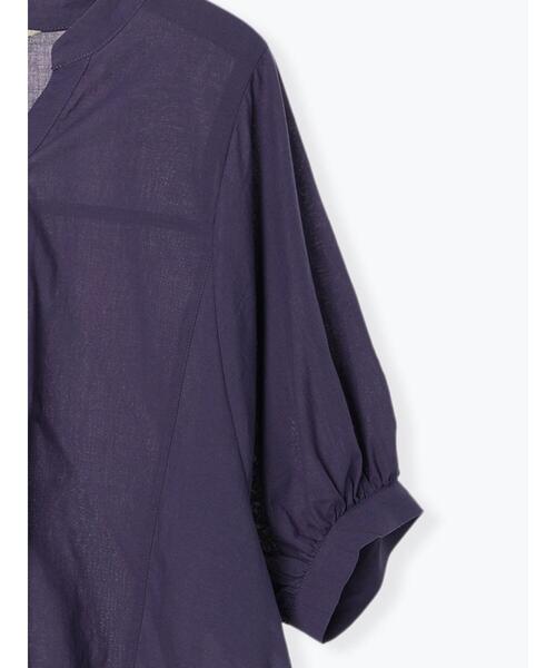 Samansa Mos2（サマンサ モスモス）の「切替スキッパーシャツ（シャツ/ブラウス・レディース・ブラック/ネイビー/ベージュ/オフホワイト・F）」の8枚目の写真