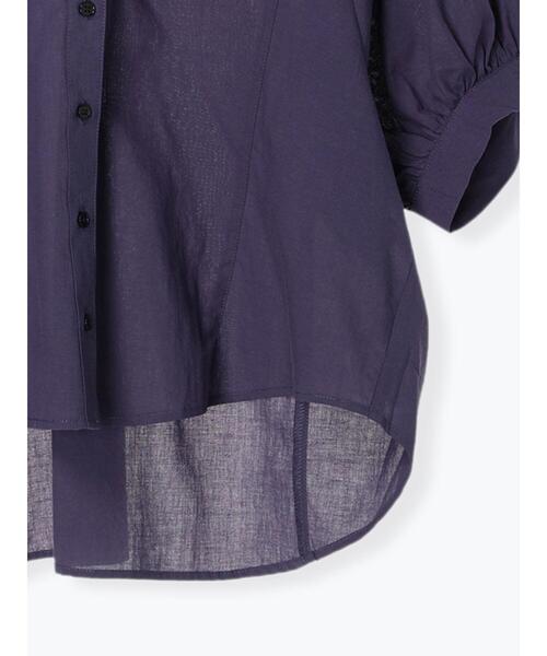 Samansa Mos2（サマンサ モスモス）の「切替スキッパーシャツ（シャツ/ブラウス・レディース・ブラック/ネイビー/ベージュ/オフホワイト・F）」の7枚目の写真