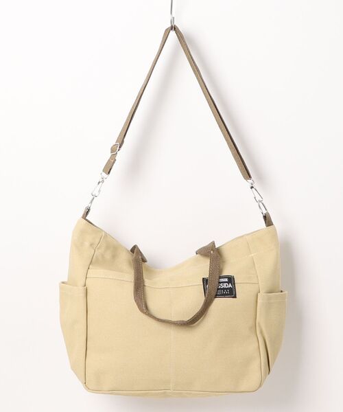 PARKS TOKYO SELECT（パークストウキョウセレクト）の「大容量 2WAYショルダーキャンバスバッグ（ショルダーバッグ・レディース・黄緑系/ホワイト/ブラック/カーキ/カーキ系・FREE）」の4枚目の写真