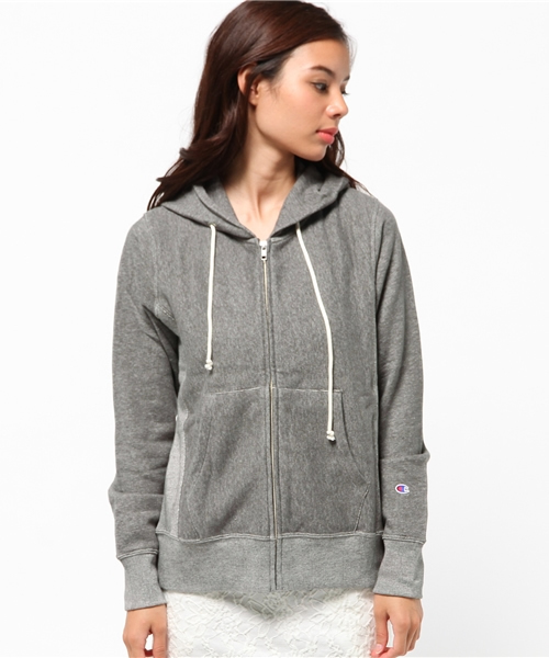 Champion（チャンピオン）の「ウィメンズ チャンピオン ジップパーカ フーディ Champion WMNS ZIP HOODED SWEAT SHIRT CW-F101（パーカー・レディース・ブルー/ネイビー/グレー/ホワイト/チャコールグレー・MEDIUM/LARGE）」の6枚目の写真
