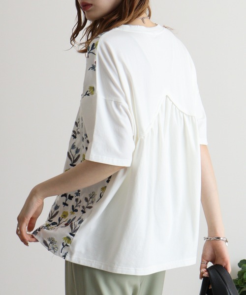 EMAGO 花刺繍ヨークTシャツ（Tシャツ/カットソー）｜Emago（イマゴ）