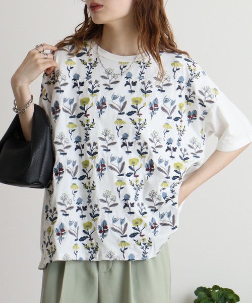 EMAGO 花刺繍ヨークTシャツ（Tシャツ/カットソー）｜Emago（イマゴ）