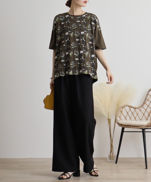 EMAGO 花刺繍ヨークTシャツ（Tシャツ/カットソー）｜Emago（イマゴ）