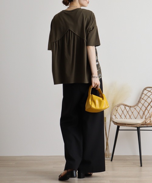 EMAGO 花刺繍ヨークTシャツ（Tシャツ/カットソー）｜Emago（イマゴ）