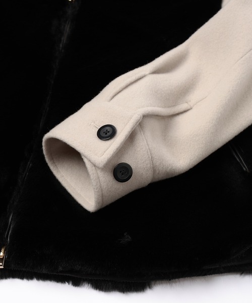CULLNI（クルニ）の「24-AW-012 / Eco Fur & Melton Half Zip Up Short