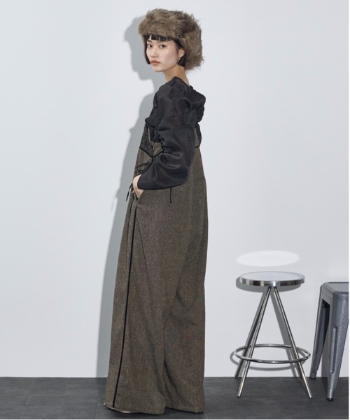 THE YOn(ザヨン)の「レース切替ツイードキャミサロペット(サロペット/オーバーオール・レディース・ブラウン/グレー・FREE)」の20枚目の写真