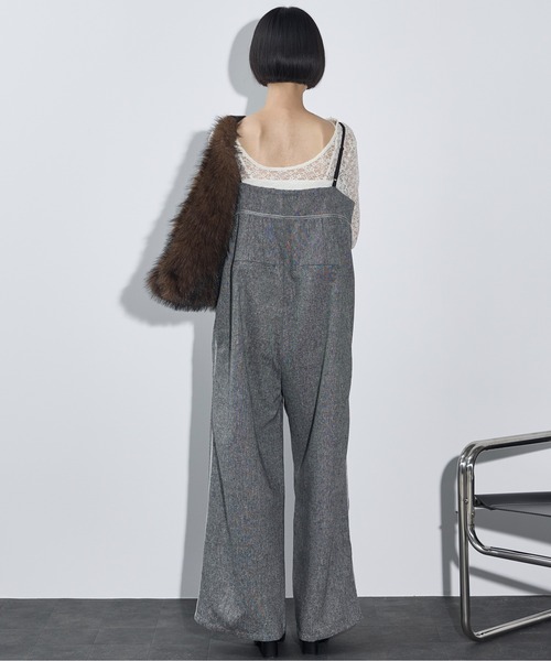 THE YOn(ザヨン)の「レース切替ツイードキャミサロペット(サロペット/オーバーオール・レディース・ブラウン/グレー・FREE)」の5枚目の写真