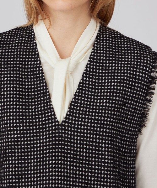 BALLSEY（ボールジィ）の「ワッフルツイード Vネックワンピース