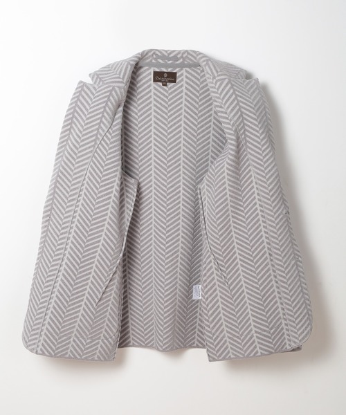 MEN'S BIGI（メンズビギ）の「ヘリンボーンニットジャケット（テーラードジャケット・メンズ・グレー/レンガ/ネイビー・02/03/04）」の12枚目の写真