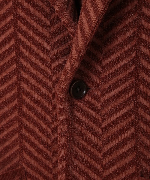 MEN'S BIGI（メンズビギ）の「ヘリンボーンニットジャケット（テーラードジャケット・メンズ・グレー/レンガ/ネイビー・02/03/04）」の9枚目の写真