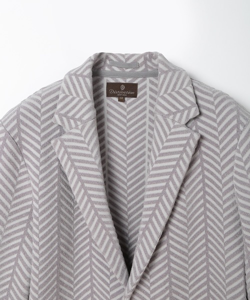 MEN'S BIGI（メンズビギ）の「ヘリンボーンニットジャケット（テーラードジャケット・メンズ・グレー/レンガ/ネイビー・02/03/04）」の4枚目の写真