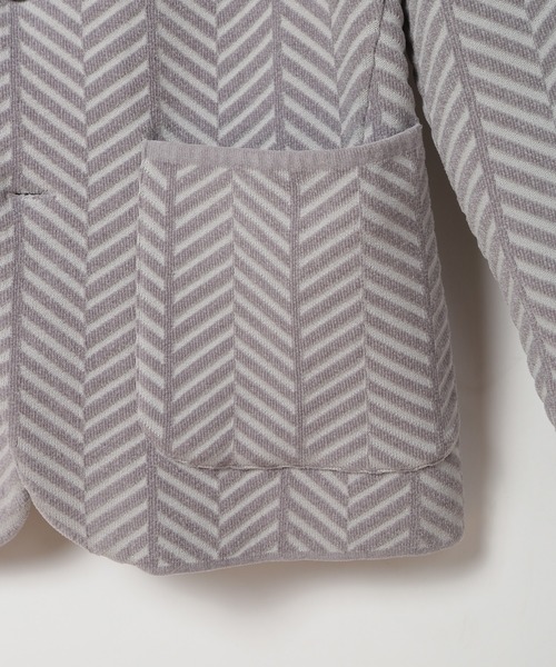 MEN'S BIGI（メンズビギ）の「ヘリンボーンニットジャケット（テーラードジャケット・メンズ・グレー/レンガ/ネイビー・02/03/04）」の6枚目の写真