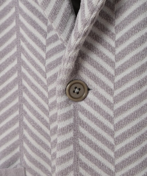 MEN'S BIGI（メンズビギ）の「ヘリンボーンニットジャケット（テーラードジャケット・メンズ・グレー/レンガ/ネイビー・02/03/04）」の7枚目の写真