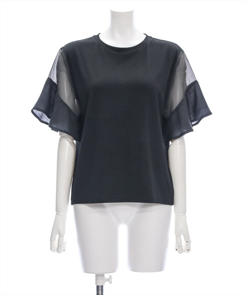 clear（クリア）の「異素材ドッキングフリルスリーブＴシャツ［大人 カジュアル］≪再入荷≫（Tシャツ/カットソー・レディース・オフホワイト/ミント/ブラック・F）」の15枚目の写真