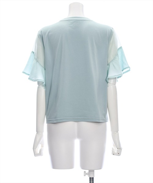 clear（クリア）の「異素材ドッキングフリルスリーブＴシャツ［大人 カジュアル］≪再入荷≫（Tシャツ/カットソー・レディース・オフホワイト/ミント/ブラック・F）」の10枚目の写真
