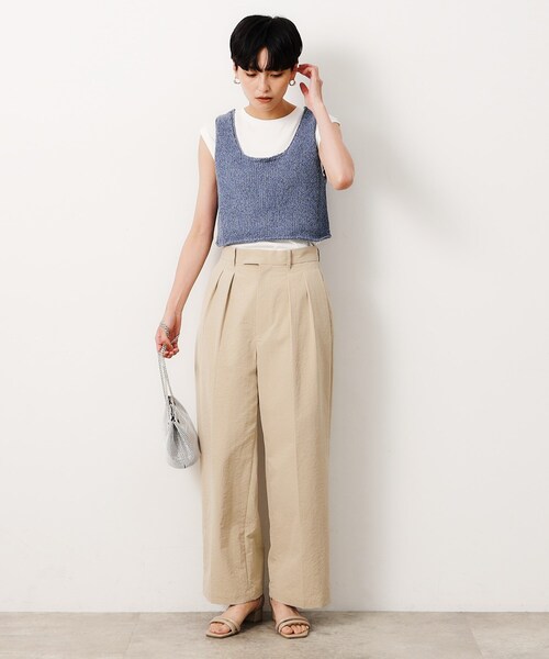 OPAQUE.CLIP（オペークドットクリップ）の「◆【前後2WAY/ツインセット】ニットビスチェ×ノースリーブ【洗濯機洗い可】（Tシャツ/カットソー・レディース・ブラック/ネイビー系3/ベージュ系その他6・38/40/42）」の15枚目の写真