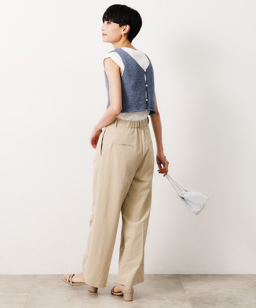 OPAQUE.CLIP（オペークドットクリップ）の「◆【前後2WAY/ツインセット】ニットビスチェ×ノースリーブ【洗濯機洗い可】（Tシャツ/カットソー・レディース・ブラック/ネイビー系3/ベージュ系その他6・38/40/42）」の16枚目の写真