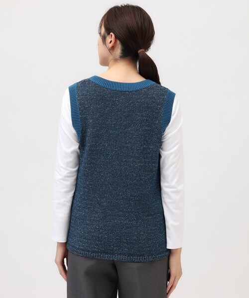UNTITLED（アンタイトル）の「◆【オールシーズン/ラメ】Vネックベスト（ベスト・レディース・ブルー系その他/ダークブラウン/ナチュラル・00/02/04/44/48）」の15枚目の写真