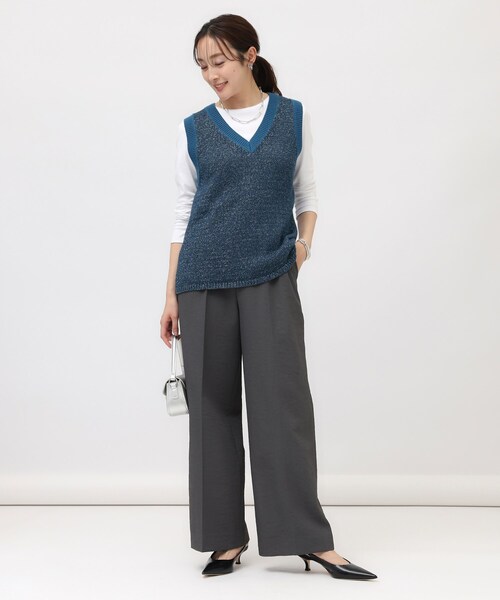 UNTITLED（アンタイトル）の「◆【オールシーズン/ラメ】Vネックベスト（ベスト・レディース・ブルー系その他/ダークブラウン/ナチュラル・00/02/04/44/48）」の10枚目の写真