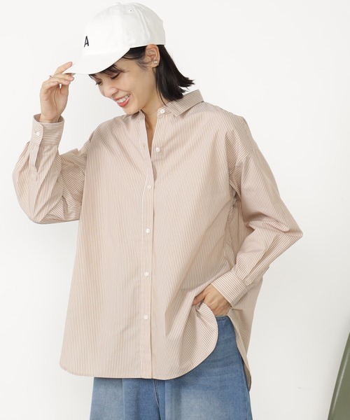 FOUND GOOD（ファウンドグッド）の「EASYベーシックシャツLS（シャツ/ブラウス・レディース・ブルー系/グリーン/パープル系/ブラウン系・S/M/L）」の2枚目の写真