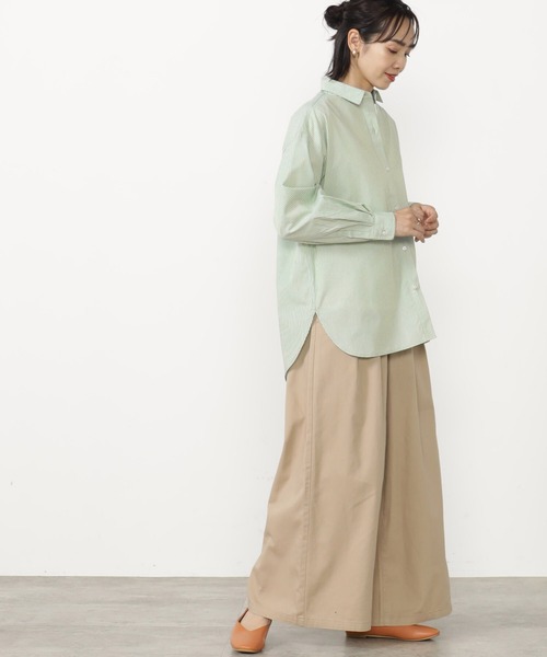 FOUND GOOD（ファウンドグッド）の「EASYベーシックシャツLS（シャツ/ブラウス・レディース・ブルー系/グリーン/パープル系/ブラウン系・S/M/L）」の3枚目の写真