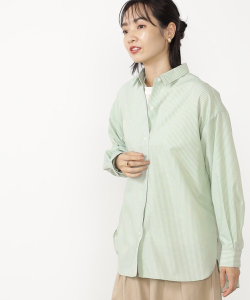 FOUND GOOD（ファウンドグッド）の「EASYベーシックシャツLS（シャツ/ブラウス・レディース・ブルー系/グリーン/パープル系/ブラウン系・S/M/L）」の9枚目の写真
