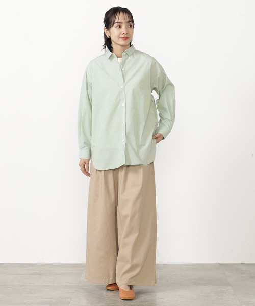 FOUND GOOD（ファウンドグッド）の「EASYベーシックシャツLS（シャツ/ブラウス・レディース・ブルー系/グリーン/パープル系/ブラウン系・S/M/L）」の12枚目の写真