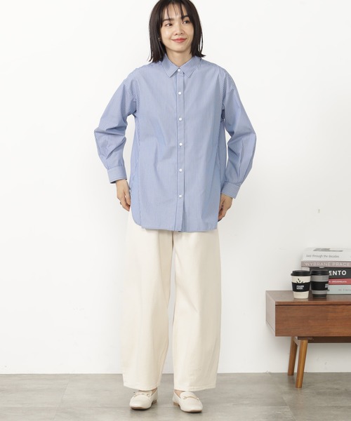 FOUND GOOD（ファウンドグッド）の「EASYベーシックシャツLS（シャツ/ブラウス・レディース・ブルー系/グリーン/パープル系/ブラウン系・S/M/L）」の13枚目の写真