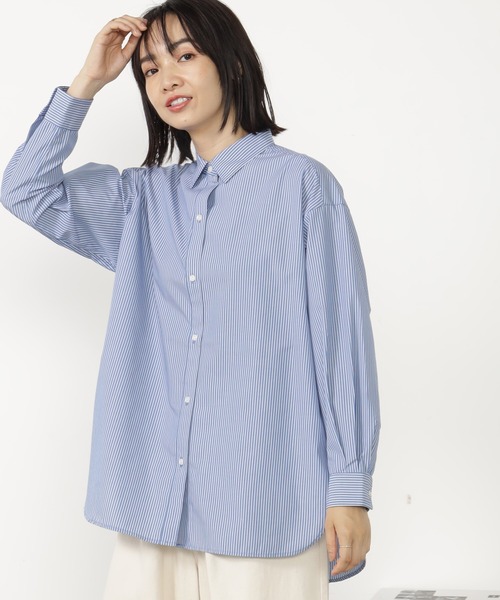 FOUND GOOD（ファウンドグッド）の「EASYベーシックシャツLS（シャツ/ブラウス・レディース・ブルー系/グリーン/パープル系/ブラウン系・S/M/L）」の14枚目の写真