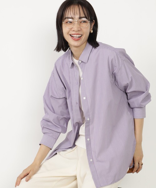 FOUND GOOD（ファウンドグッド）の「EASYベーシックシャツLS（シャツ/ブラウス・レディース・ブルー系/グリーン/パープル系/ブラウン系・S/M/L）」の17枚目の写真